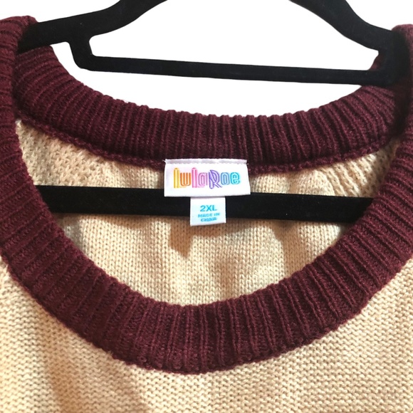 LuLaRoe Lauren Color-Block Sweater Dress 2XL NWT - Picture 2 of 7